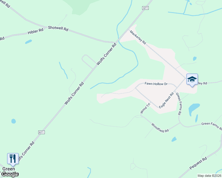 map of restaurants, bars, coffee shops, grocery stores, and more near 26 Fawn Hollow Drive in Newton