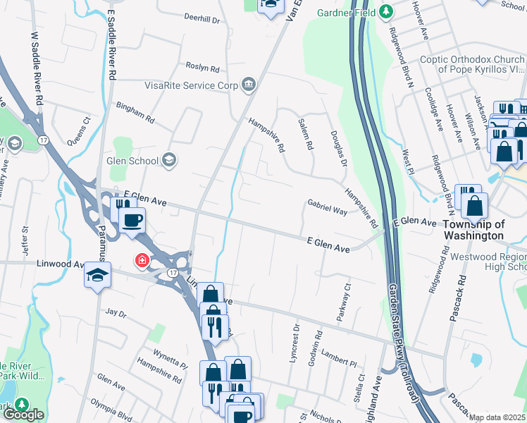 map of restaurants, bars, coffee shops, grocery stores, and more near 326 Jefferson St in Ridgewood