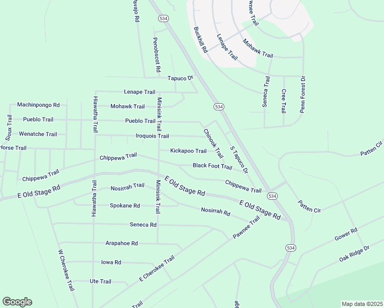 map of restaurants, bars, coffee shops, grocery stores, and more near 30 Kickapoo Trail in Albrightsville
