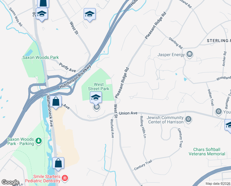 map of restaurants, bars, coffee shops, grocery stores, and more near 88 Pleasant Ridge Road in Harrison