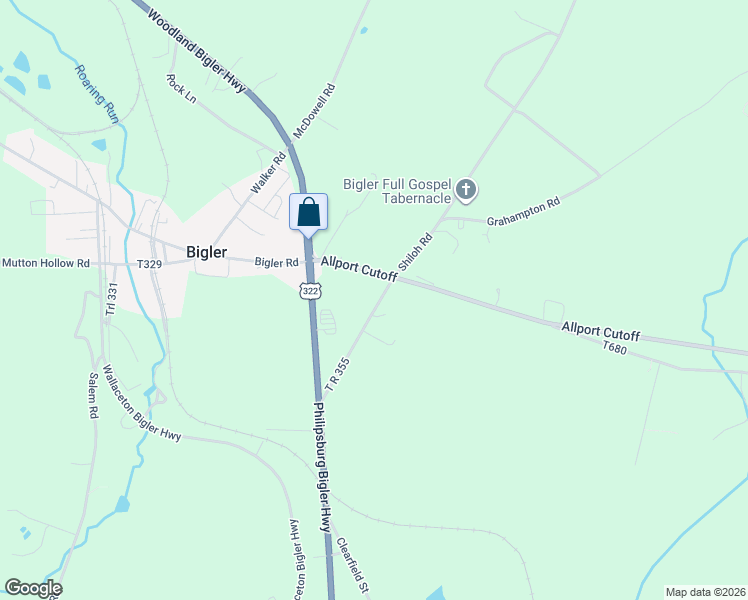 map of restaurants, bars, coffee shops, grocery stores, and more near 263 Green Rd in Bigler