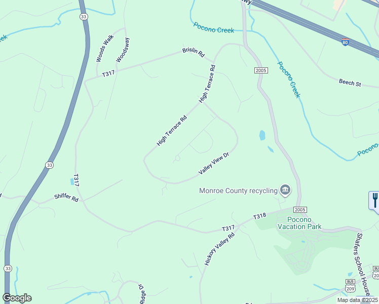 map of restaurants, bars, coffee shops, grocery stores, and more near 151 R Pope Road in Stroudsburg