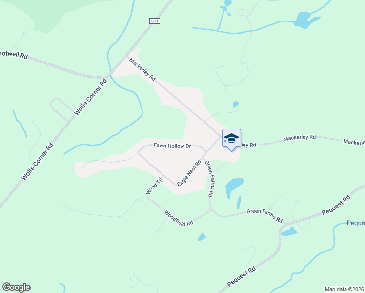 map of restaurants, bars, coffee shops, grocery stores, and more near 26 Fawn Hollow Drive in Newton