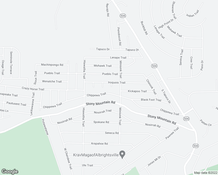 map of restaurants, bars, coffee shops, grocery stores, and more near 8 Wahoo Court in Albrightsville