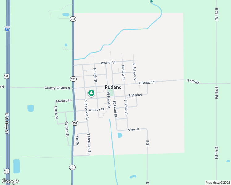 map of restaurants, bars, coffee shops, grocery stores, and more near 201 Southeast Front Street in Rutland