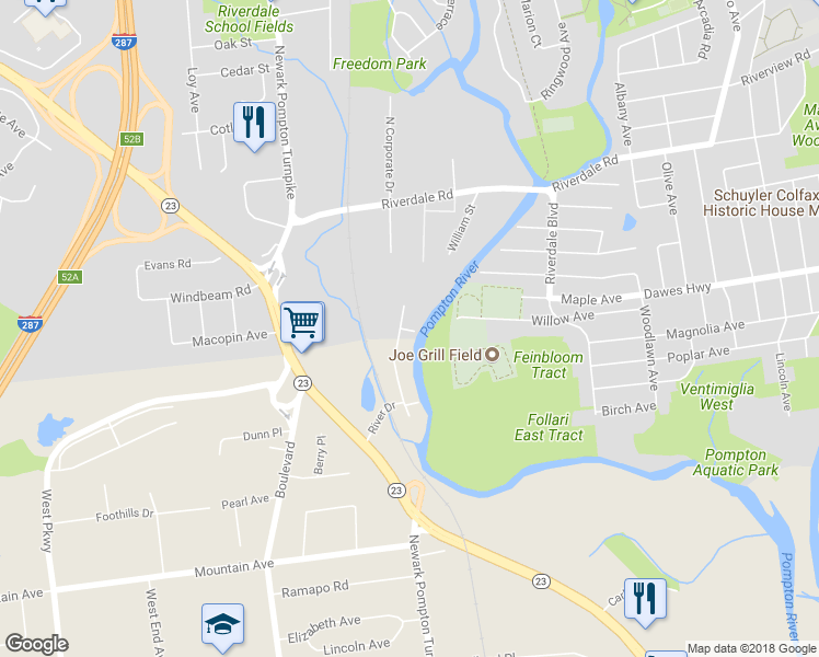 map of restaurants, bars, coffee shops, grocery stores, and more near 3 Harrison Road in Pompton Plains