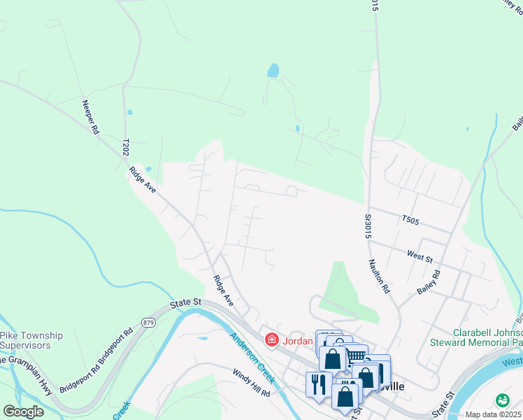 map of restaurants, bars, coffee shops, grocery stores, and more near in Curwensville