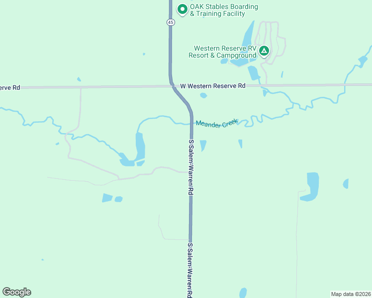 map of restaurants, bars, coffee shops, grocery stores, and more near 9274 South Salem-Warren Road in Salem