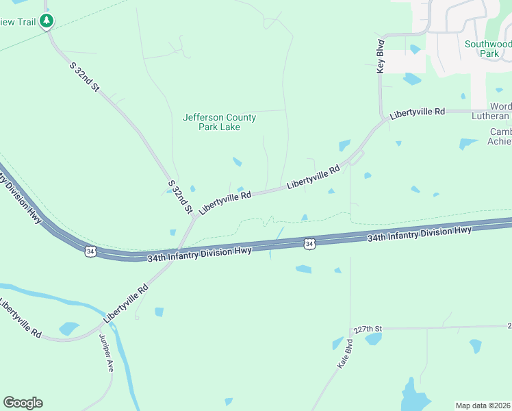 map of restaurants, bars, coffee shops, grocery stores, and more near 1979 Libertyville Road in Fairfield