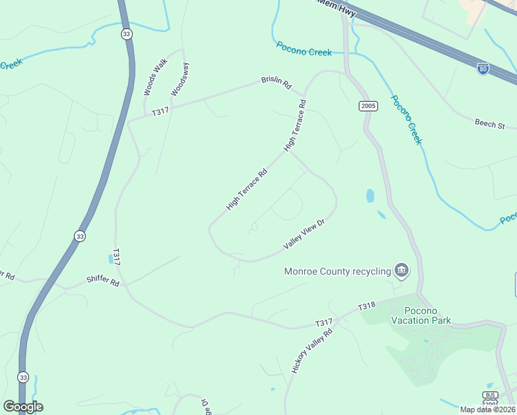 map of restaurants, bars, coffee shops, grocery stores, and more near 5101-5123 High Terrace Rd in Stroudsburg