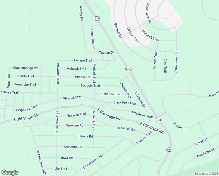 map of restaurants, bars, coffee shops, grocery stores, and more near 82 Cochise Trail in Albrightsville