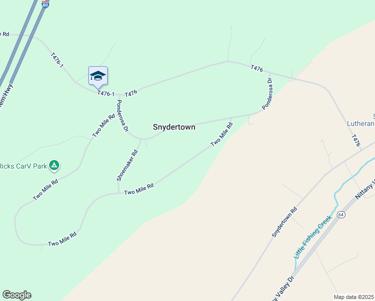 map of restaurants, bars, coffee shops, grocery stores, and more near 1035 Two Mile Road in Howard