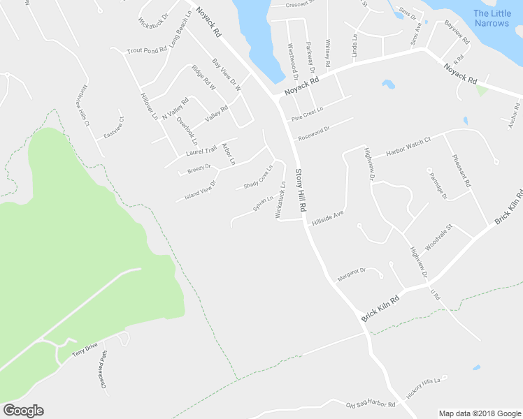 map of restaurants, bars, coffee shops, grocery stores, and more near 18 Sylvan Lane in Sag Harbor