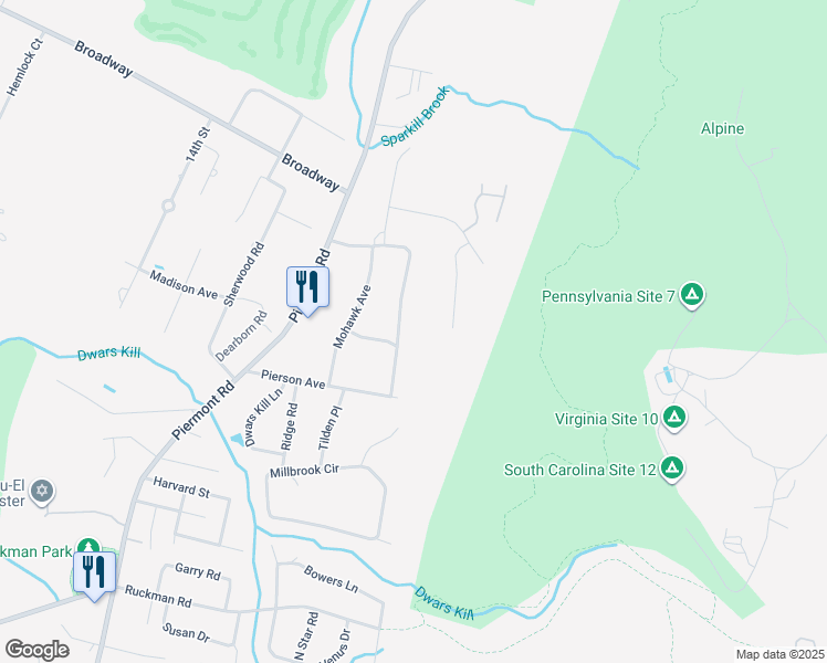 map of restaurants, bars, coffee shops, grocery stores, and more near 50 Briarwood Avenue in Norwood