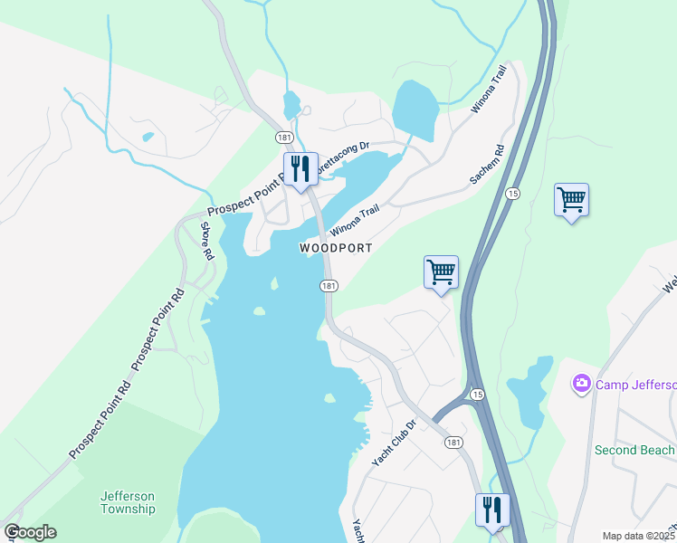 map of restaurants, bars, coffee shops, grocery stores, and more near 148 New Jersey 181 in Jefferson