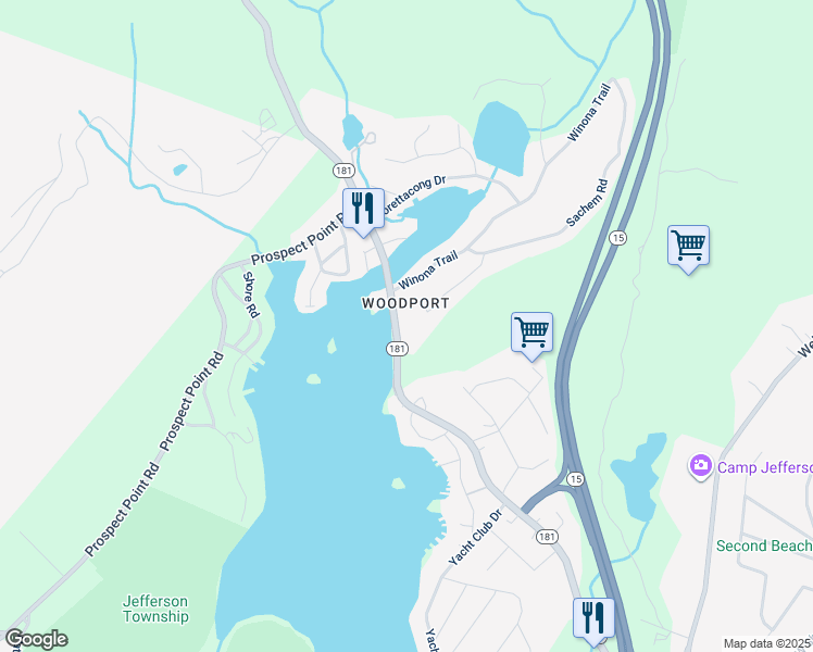 map of restaurants, bars, coffee shops, grocery stores, and more near 148 New Jersey 181 in Jefferson