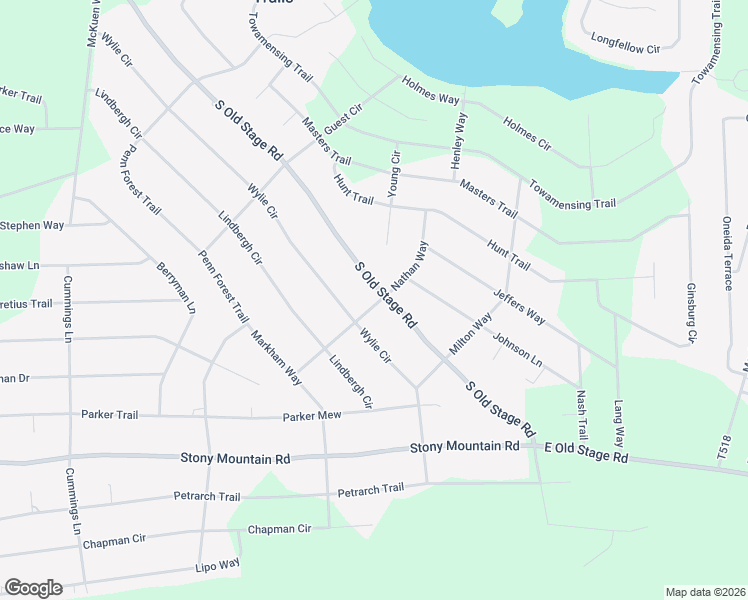 map of restaurants, bars, coffee shops, grocery stores, and more near Nathan Way in Albrightsville
