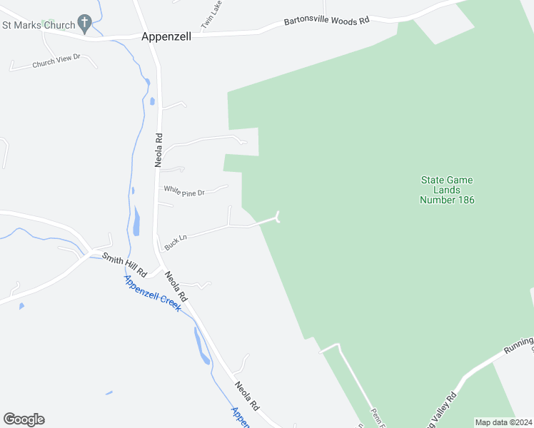 map of restaurants, bars, coffee shops, grocery stores, and more near 157 Buck Lane in Stroudsburg