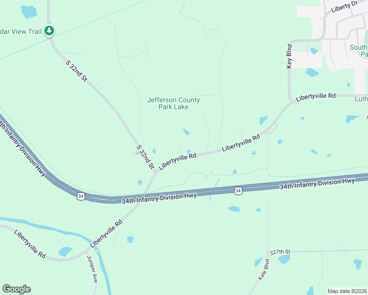 map of restaurants, bars, coffee shops, grocery stores, and more near 1979 Libertyville Road in Fairfield