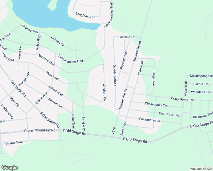 map of restaurants, bars, coffee shops, grocery stores, and more near 158 Ginsburg Circle in Albrightsville