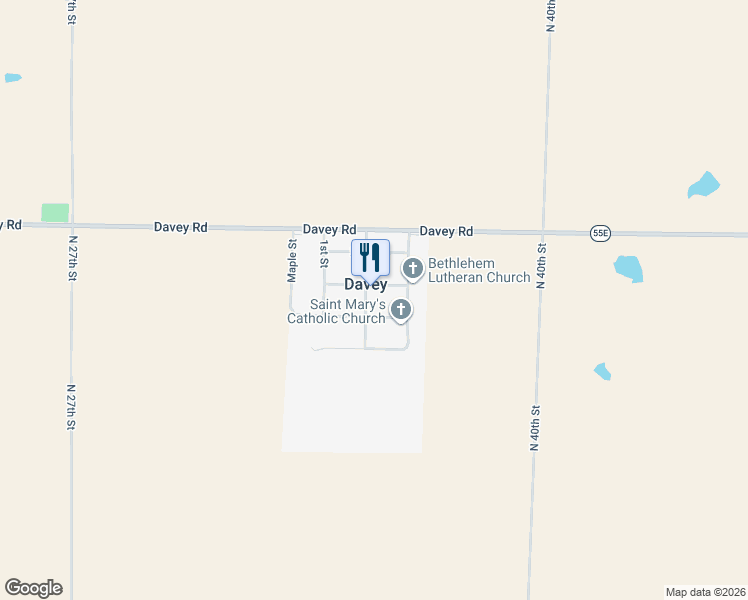 map of restaurants, bars, coffee shops, grocery stores, and more near 17645 North 2nd Street in Davey