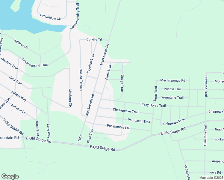 map of restaurants, bars, coffee shops, grocery stores, and more near 43 Running Bear Lane in Albrightsville