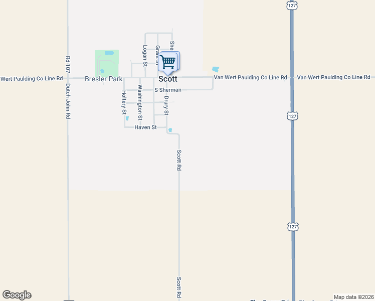 map of restaurants, bars, coffee shops, grocery stores, and more near 1339 Scott Road in Scott