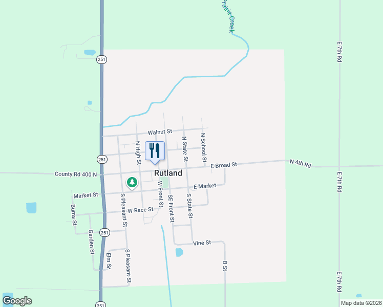 map of restaurants, bars, coffee shops, grocery stores, and more near 200 East Chestnut Street in Rutland