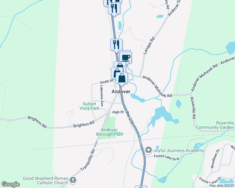 map of restaurants, bars, coffee shops, grocery stores, and more near in Andover