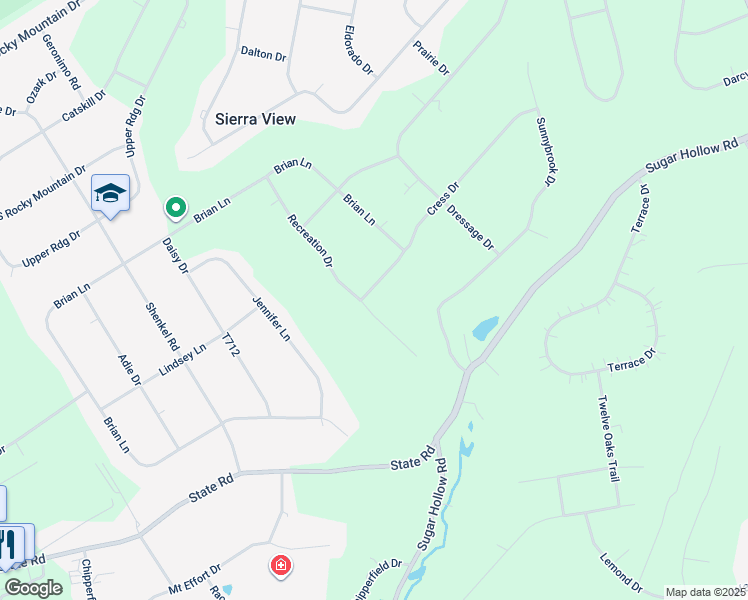 map of restaurants, bars, coffee shops, grocery stores, and more near 106 Cress Drive in Effort