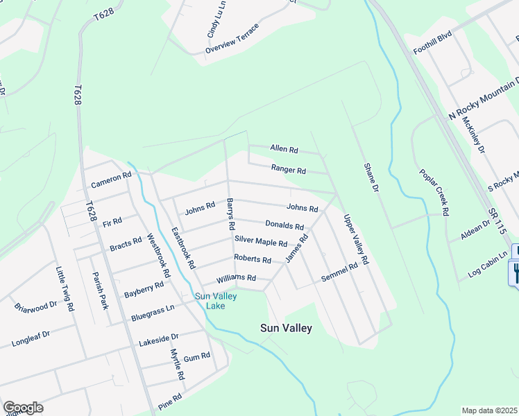 map of restaurants, bars, coffee shops, grocery stores, and more near 1612 Johns Road in Effort