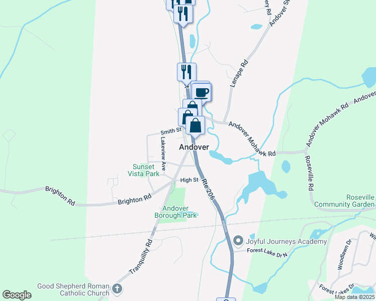 map of restaurants, bars, coffee shops, grocery stores, and more near in Andover