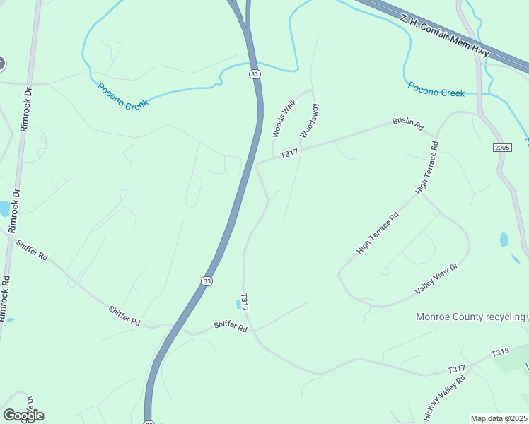 map of restaurants, bars, coffee shops, grocery stores, and more near 2285 Brislin Rd in Stroudsburg