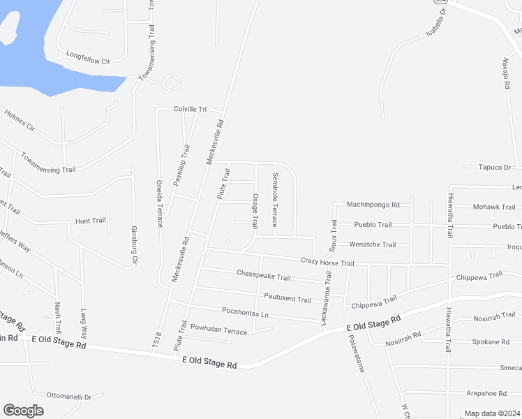 map of restaurants, bars, coffee shops, grocery stores, and more near 32 Osage Trail in Albrightsville