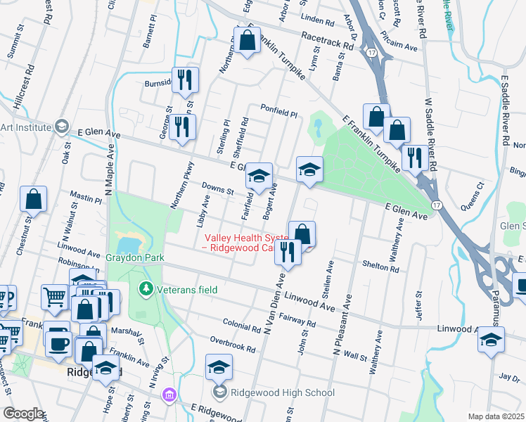 map of restaurants, bars, coffee shops, grocery stores, and more near 322 Bogert Avenue in Ridgewood