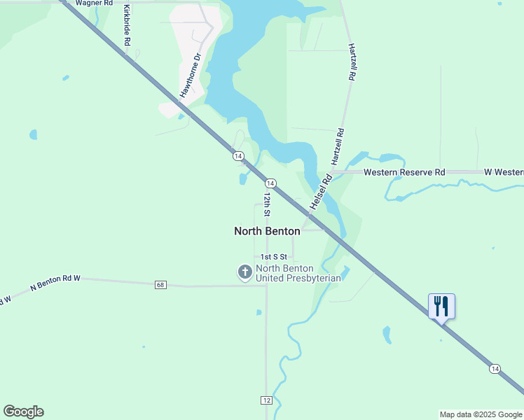 map of restaurants, bars, coffee shops, grocery stores, and more near 9118 12th Street in North Benton