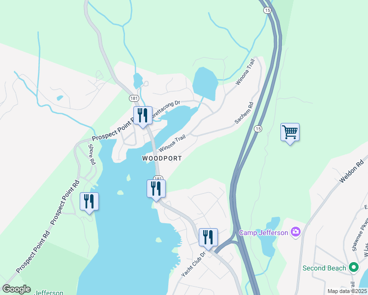 map of restaurants, bars, coffee shops, grocery stores, and more near 14 Clover Terrace in Jefferson