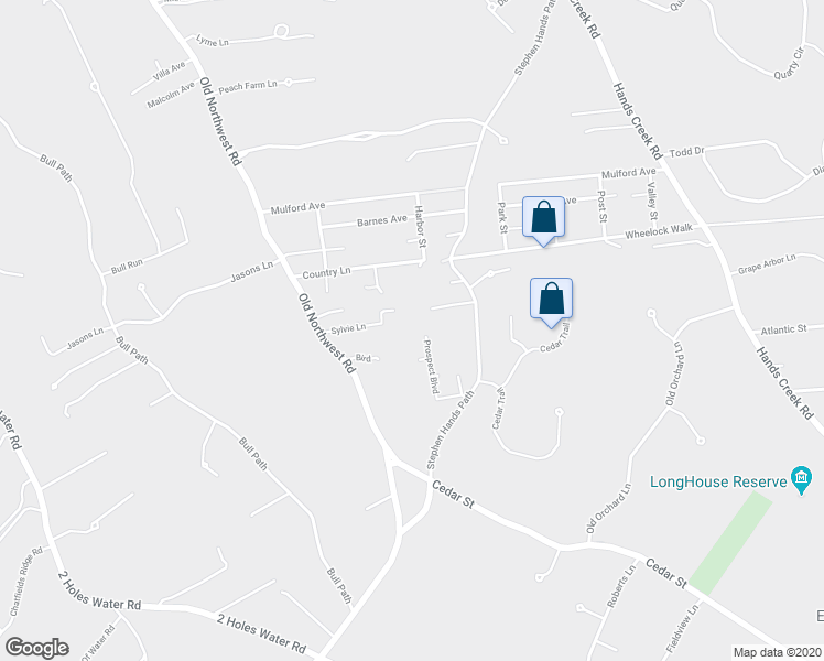 map of restaurants, bars, coffee shops, grocery stores, and more near 19 Prospect Boulevard in East Hampton