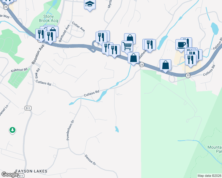 map of restaurants, bars, coffee shops, grocery stores, and more near 51 Cutlass Road in Kinnelon