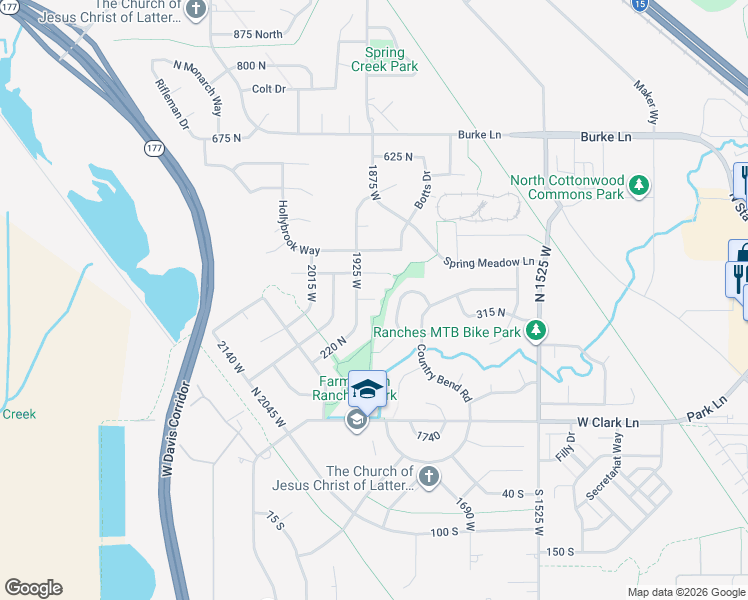 map of restaurants, bars, coffee shops, grocery stores, and more near 1882 W Old Fort Cir N in Farmington