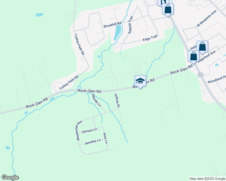 map of restaurants, bars, coffee shops, grocery stores, and more near 100 Rock Glen Road in Sugarloaf