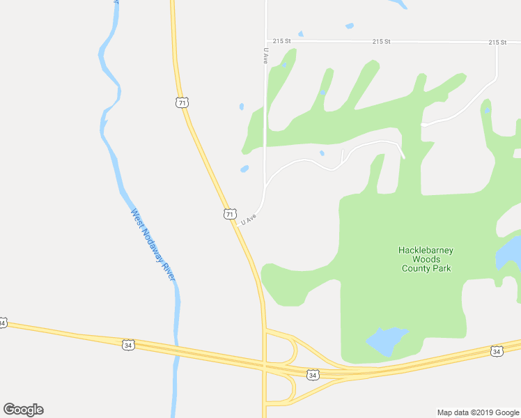 map of restaurants, bars, coffee shops, grocery stores, and more near 2186 U Avenue in Villisca