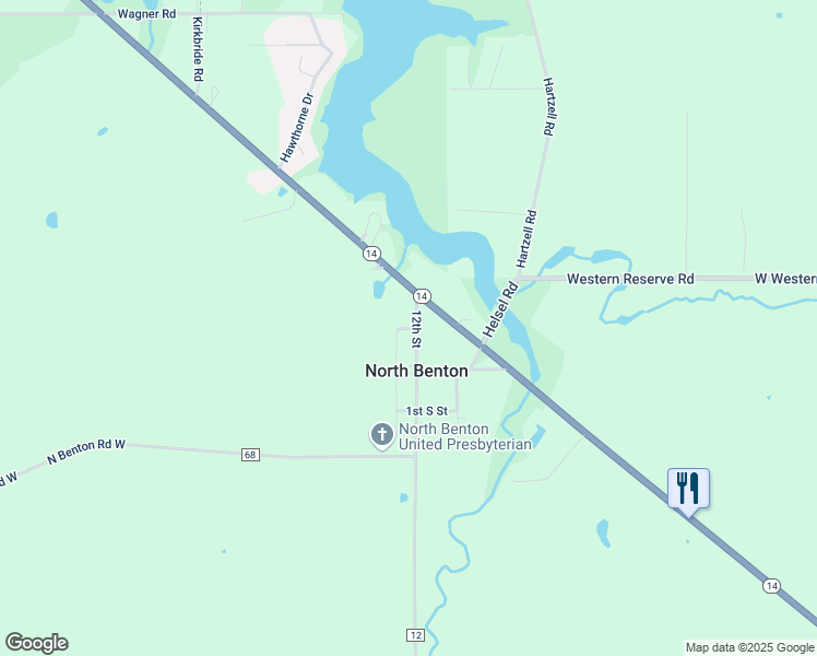 map of restaurants, bars, coffee shops, grocery stores, and more near 9118 12th Street in North Benton