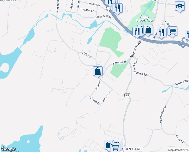 map of restaurants, bars, coffee shops, grocery stores, and more near 24 Stony Hill Court in Butler