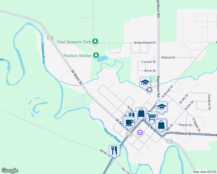map of restaurants, bars, coffee shops, grocery stores, and more near 100 Riverview Drive in Ottawa
