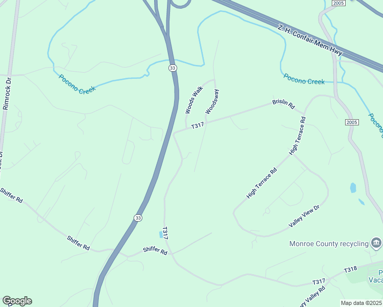 map of restaurants, bars, coffee shops, grocery stores, and more near 1408 Brislin Road in Stroudsburg