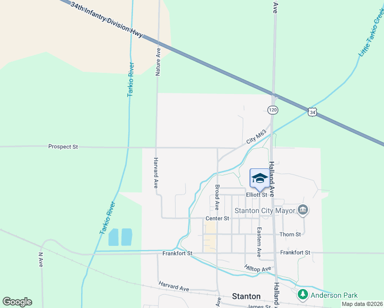 map of restaurants, bars, coffee shops, grocery stores, and more near 615 Broad Avenue in Stanton