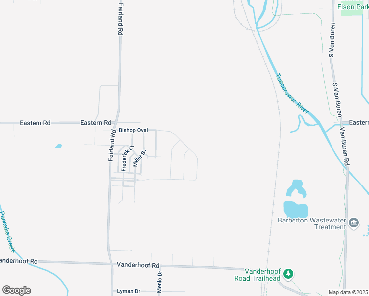 map of restaurants, bars, coffee shops, grocery stores, and more near 5207 Decker Street in Barberton