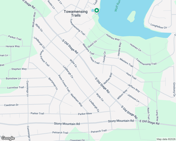 map of restaurants, bars, coffee shops, grocery stores, and more near 640 South Old Stage Road in Albrightsville