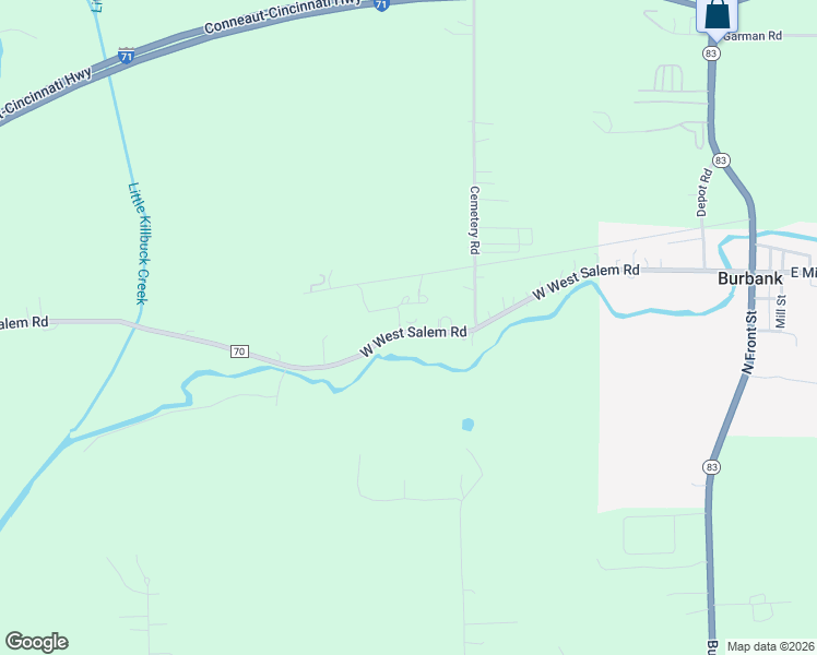 map of restaurants, bars, coffee shops, grocery stores, and more near 3713 W West Salem Rd in Burbank
